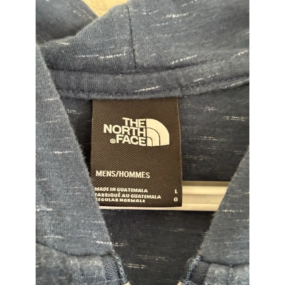 The North Face Hoodie Men's Large Blue Full Zip Logo Lightweight Sweatshirt